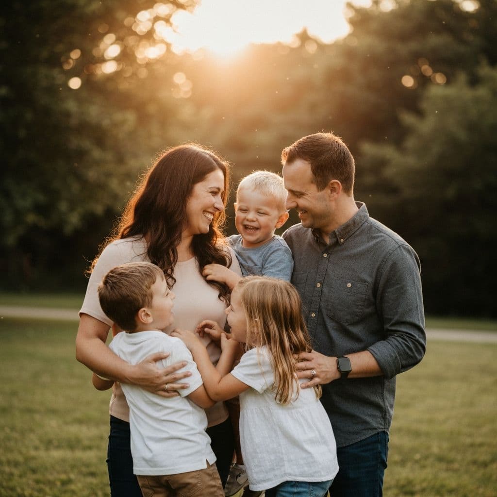 Happy family after adoption - placeholder